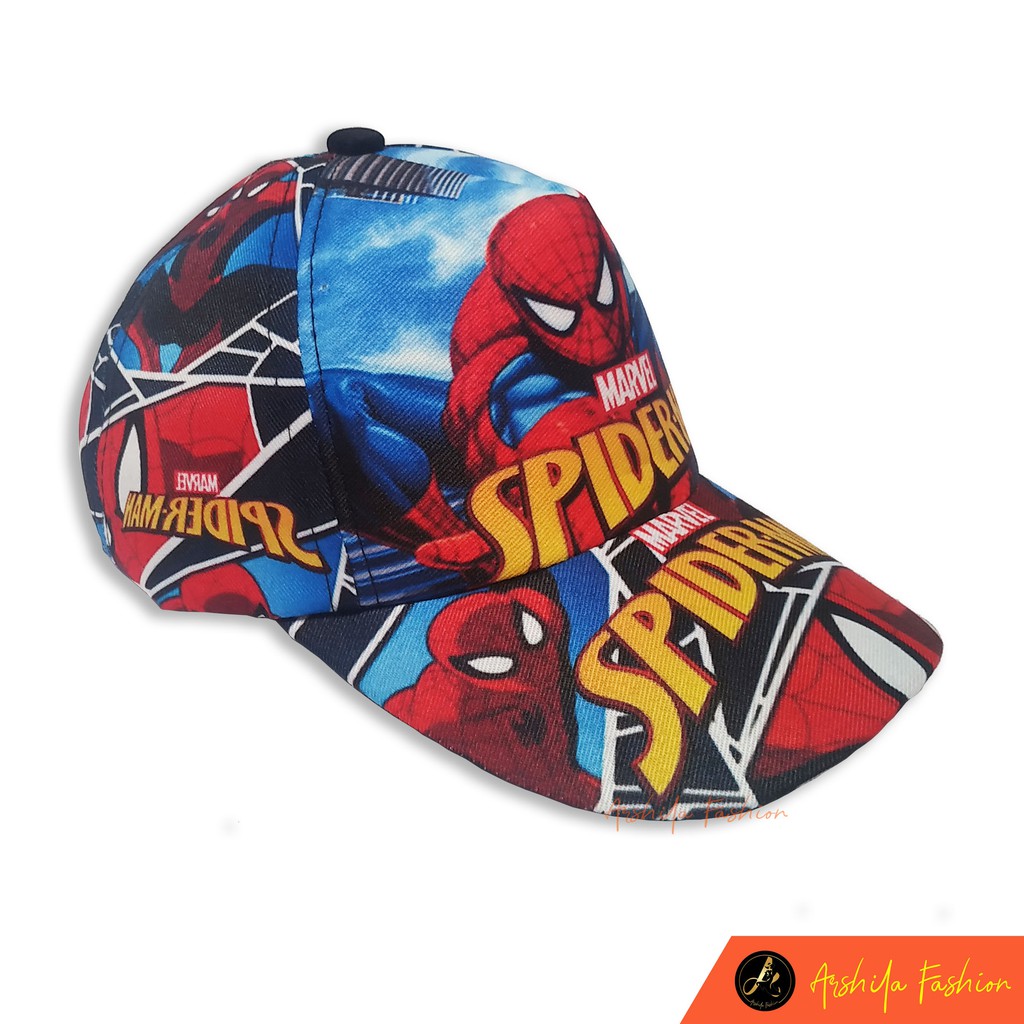 Topi Anak Sablon Karakter / Topi Anak Karakter HERO / Arshila_fashion-Sablon Spiderman 1