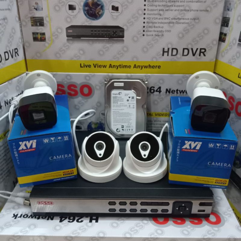 PROMO PAKET CCTV 4 CHANNEL 4 KAMERA 5MP HIGH QUALITY LENGKAP 1TB