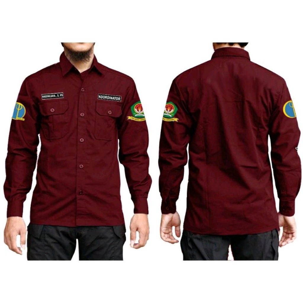 Jual Kemeja PDL / PDH / Lapangan Lengan Panjang Plus Bordir 2 Posisi