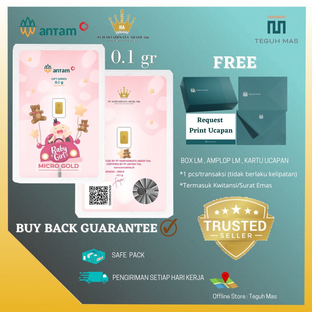 LOGAM MULIA ANTAM MICRO GOLD SERIES BABY GIRL 999,9