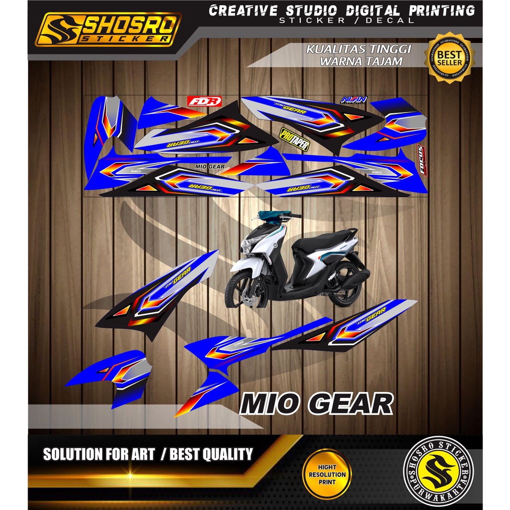 STRIPING VARIASI STIKER MOTOR MIO GEAR / STRIPING MIO GEAR VARIASI YAMAHA POLET STIKER MIO NEW GEAR 