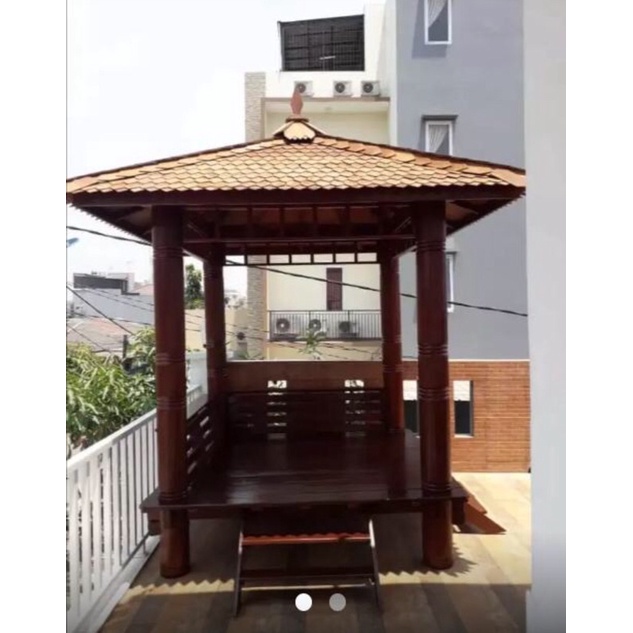 Gazebo Kayu Glugu Minimalis