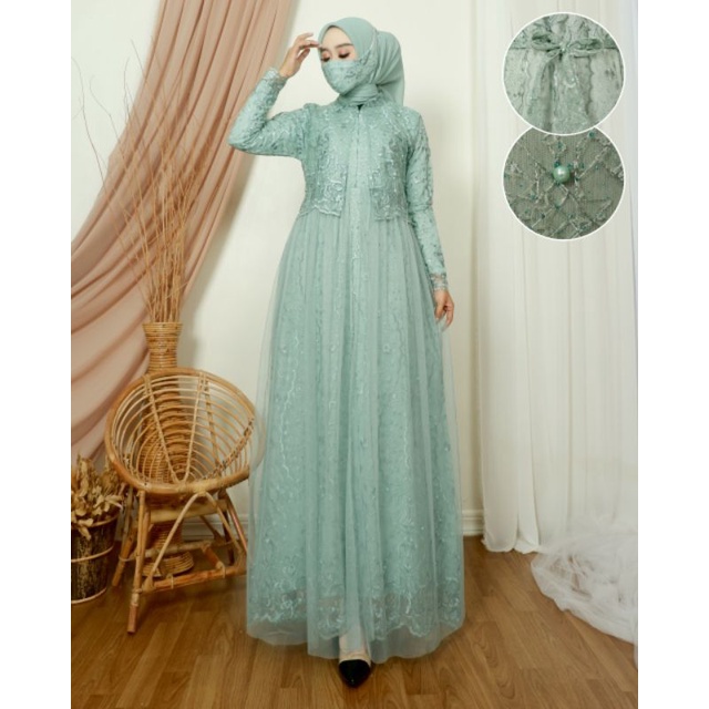 GAMIS SAFANA TILLE BORDIR MIX CERUTY // GAMIS TILLE WISUDA // GAMIS KEKINIAN // GAMIS TERLARIS // GAMIS KONDONGAN // KEBAYA GAMIS