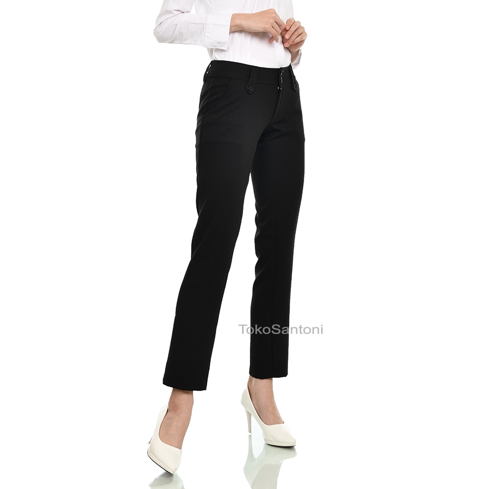 Celana Kantor Wanita Formal Model Basic Bahan Nyaman Elegan Casual