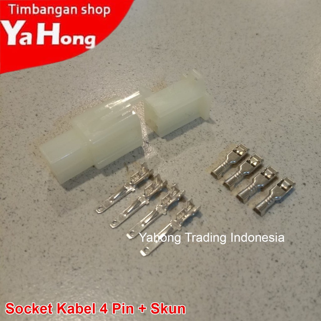 Socket Kabel 4 Pin dan Skun 1 set Male Female