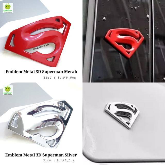 Emblem Stiker 3D metal Logo Superman