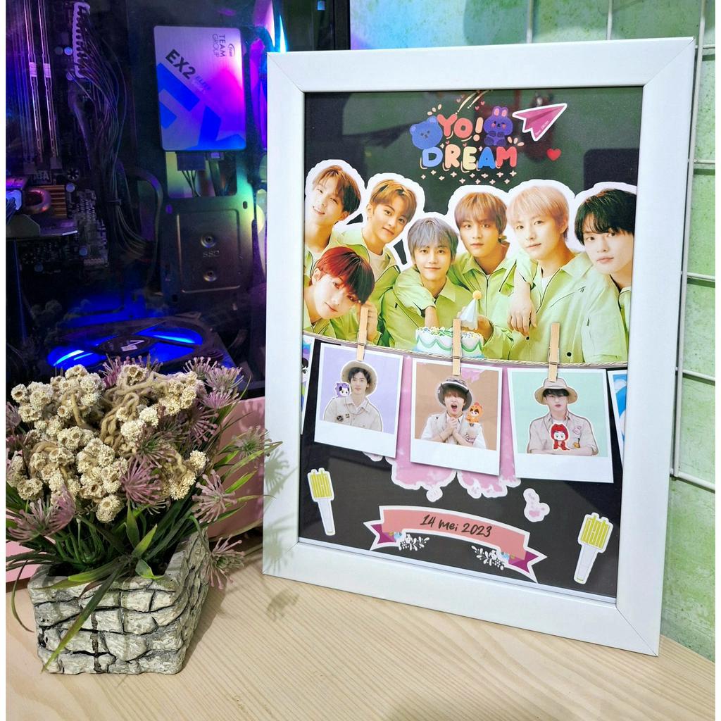 [UKURAN A4]  1 hari jadi !! KADO FOTO ULANG TAHUN, WISUDA PREMIUM SILKY 260 GSM BINGKAI KACA-POLAROID GIFT