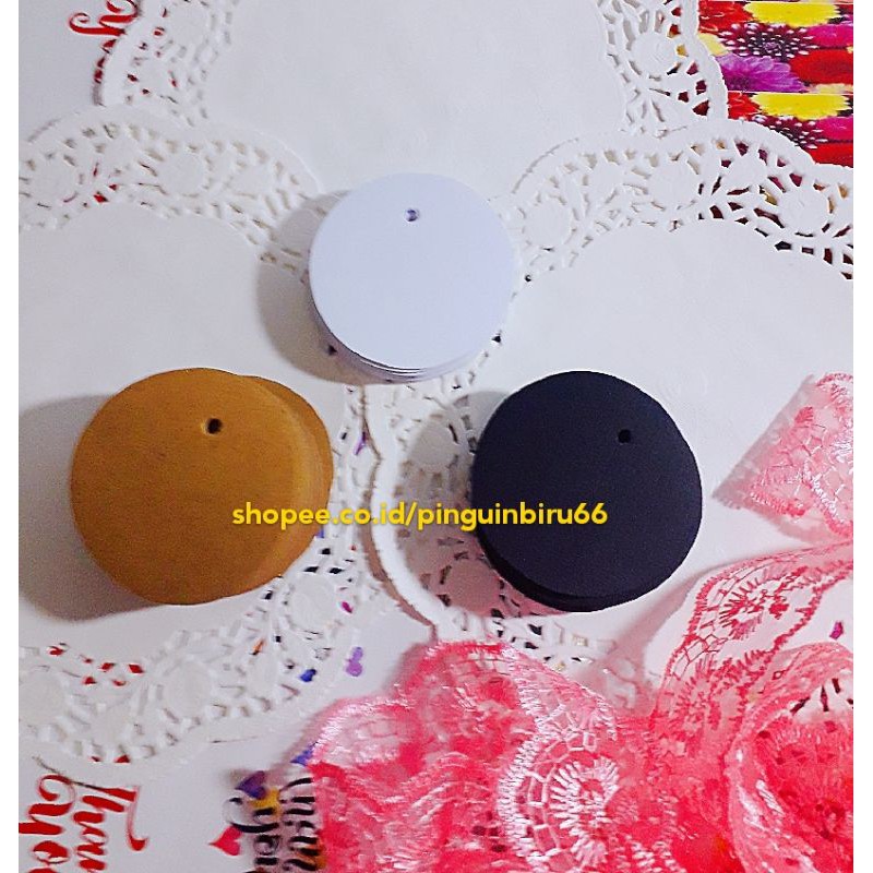 

hang tag LABEL polos mode lingkaran/30pcs.material paper kraft TEBAL.3 warna varian