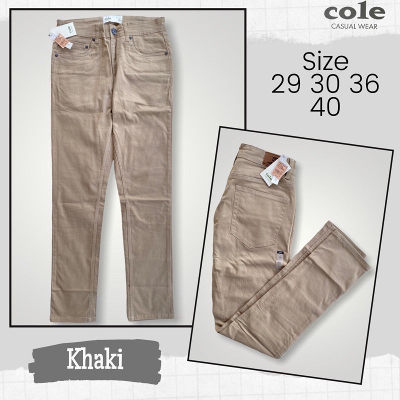 Cole Original Celana panjang chinos pria Stretch Celana kain cowok 30 32 34 36 38 40