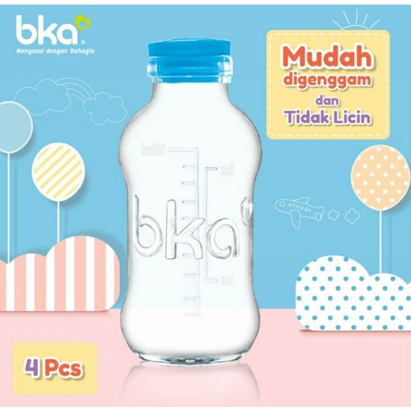 (Free Bubblewrap) BKA Botol Kaca ASI isi 4pcs Breastmilk Glass Bottle