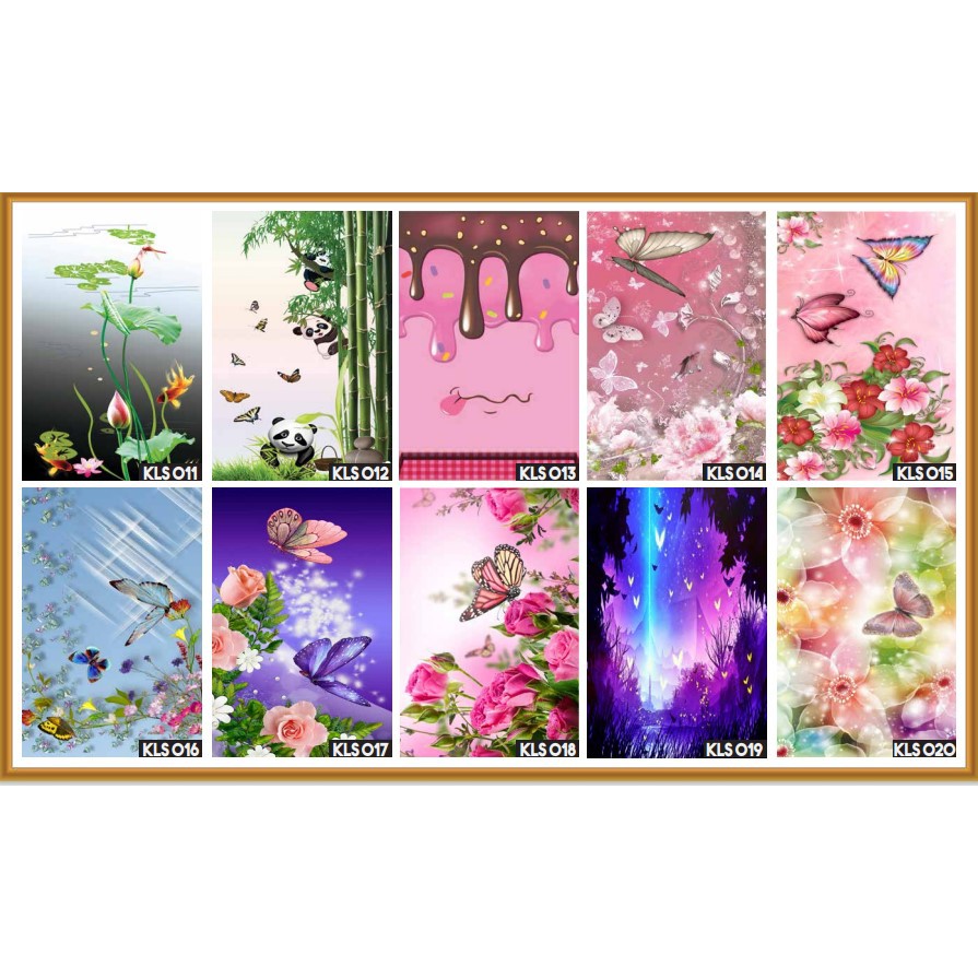 STICKER KULKAS CUSTOM MOTIF PANDA DAN BUNGA 1 ATAU 2 PINTU – PREMIUM