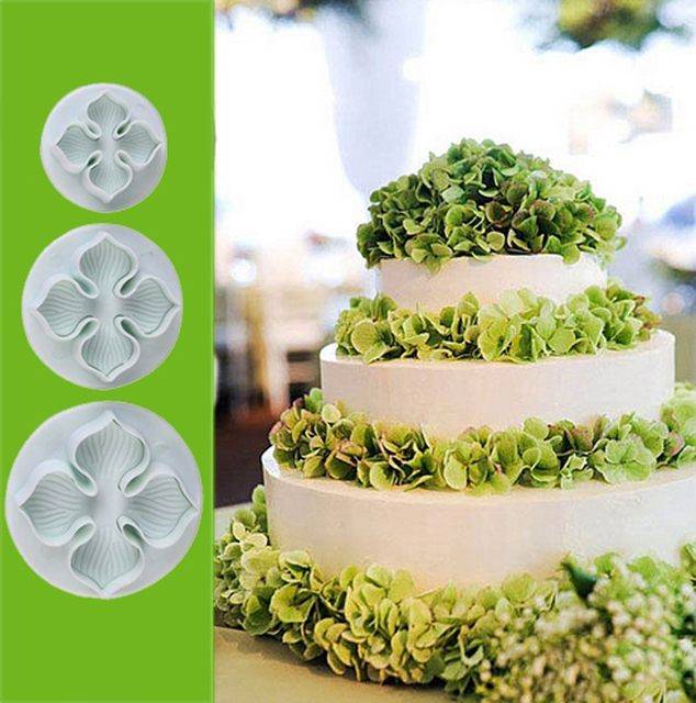 Cetakan fondant clay plunger cutter bunga hydrangea cookie cutter