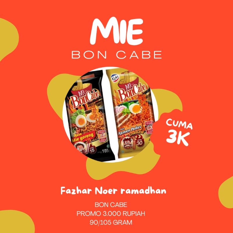 

MIE GORENG BON CABE SPESIAL GORENG 105 GRAM