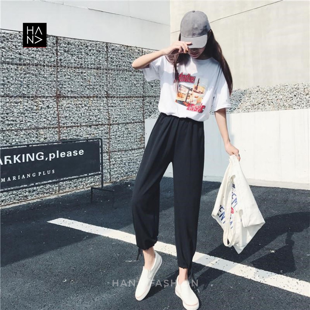 HanaFashion JKT - Cassie Long Pants Celana Panjang Bahan Tali Bawah Wanita - LP055