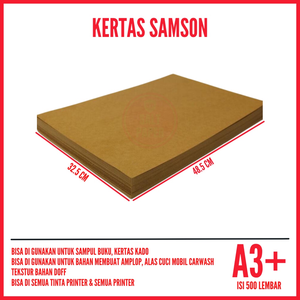 

Kertas Coklat A3 Plus Samson isi 500 lembar / Kertas Samson A3 Plus