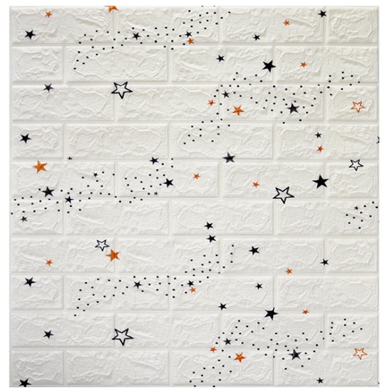 （COD）Promosi terlaris！！Wallpaper dinding 3D kamar tidur wallpaper Foam Motif Batu Bata Dekorasi kamar Stiker Dinding for Bedroom-ZW-K1  STAR