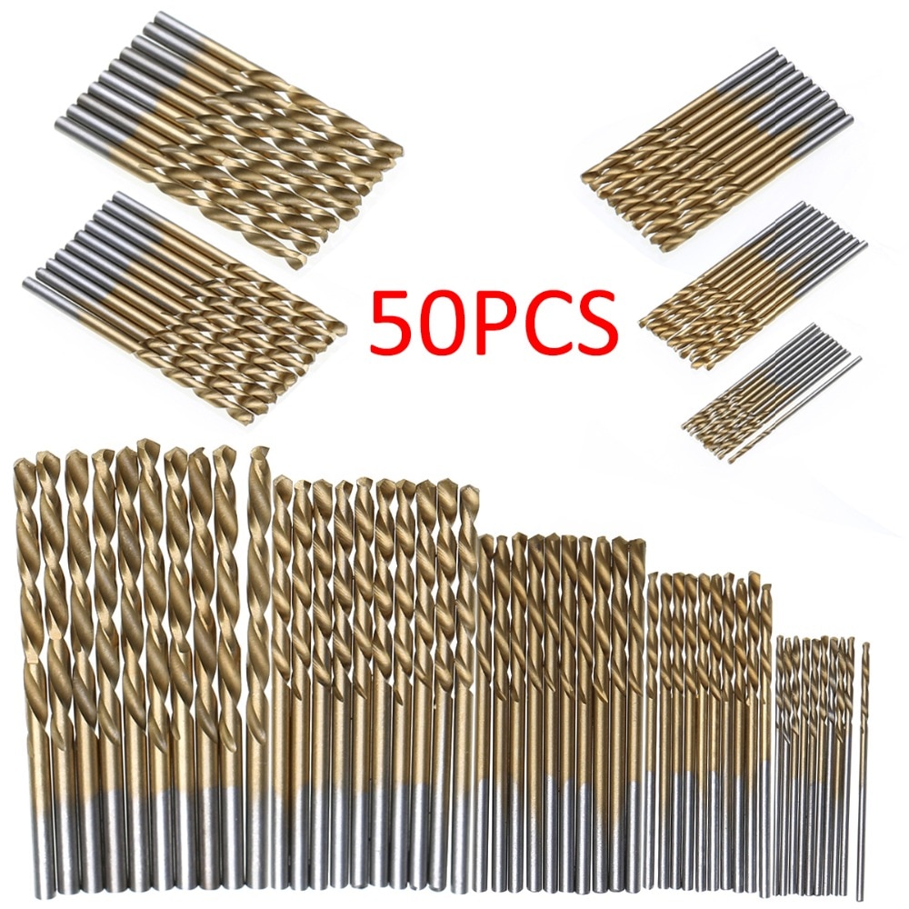 Mata Bor Power Drill Bits Titanium Coated 50 PCS - Gold