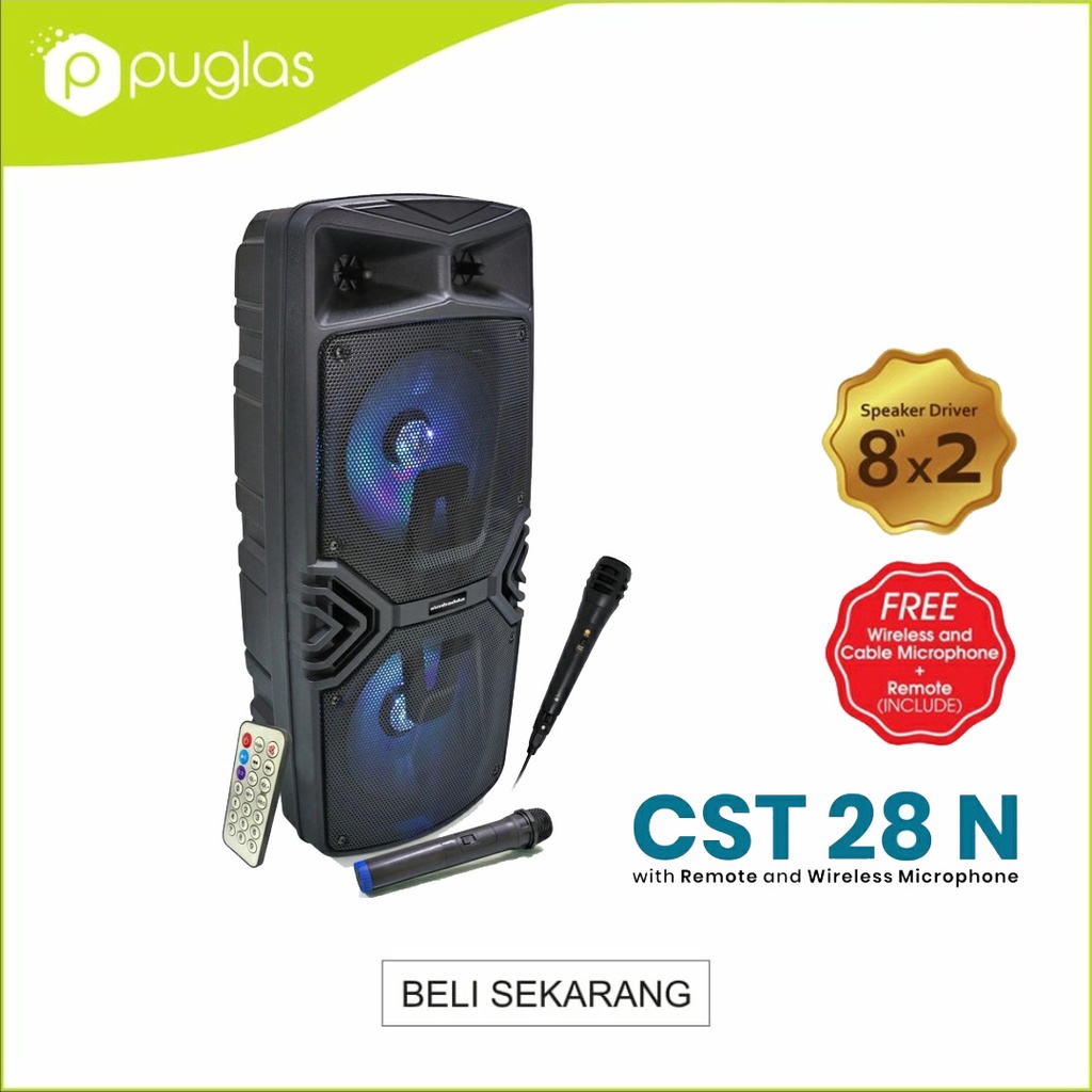 Speaker Simbadda CST 28N RGB Wireless And Kabel Microphone With Remote - Speaker Indoor / Outdoor