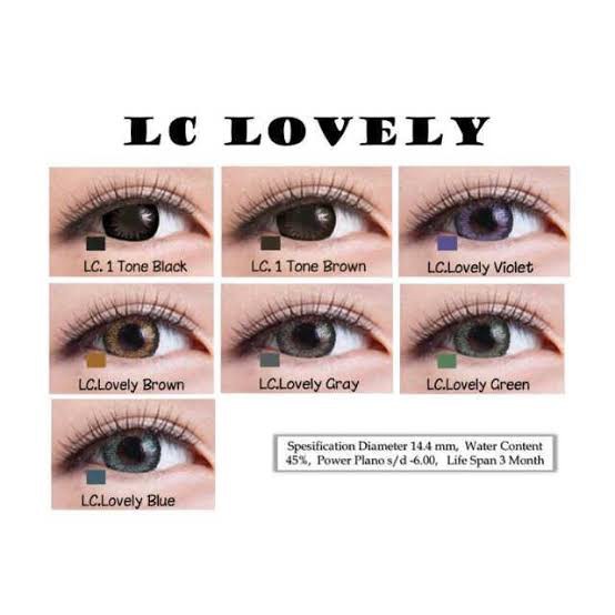 Softlens LIVING COLOR LOVELY DIA 14.40mm BLACK GREY BROWN BLUE (-3.25 S/D -6.00) /Lensa  Kontak/BS