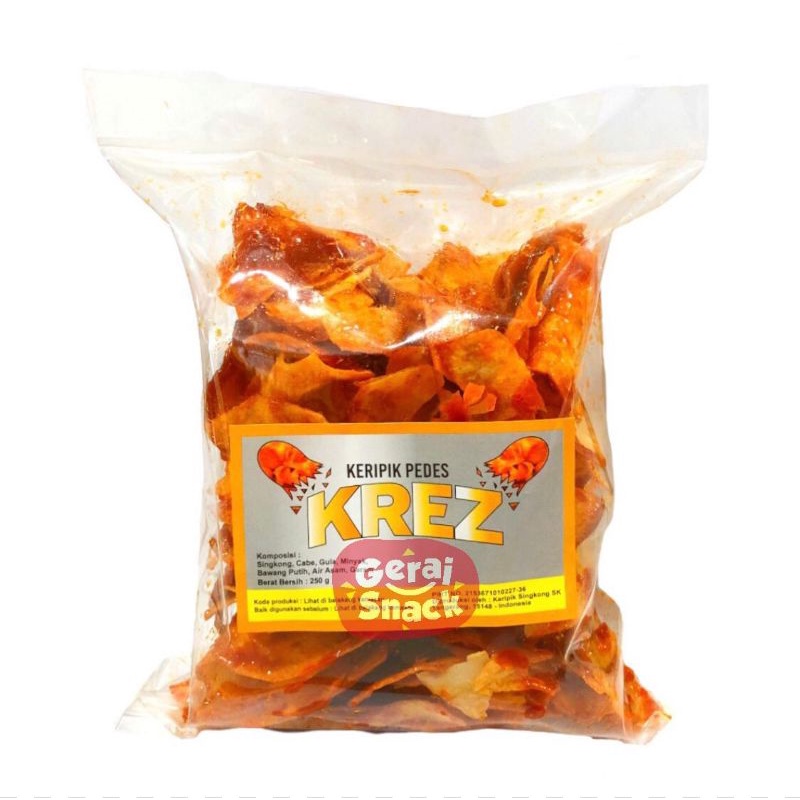 KREZ Keripik Singkong Balado Pedas Manis Tanpa Bahan Pengawet 250g