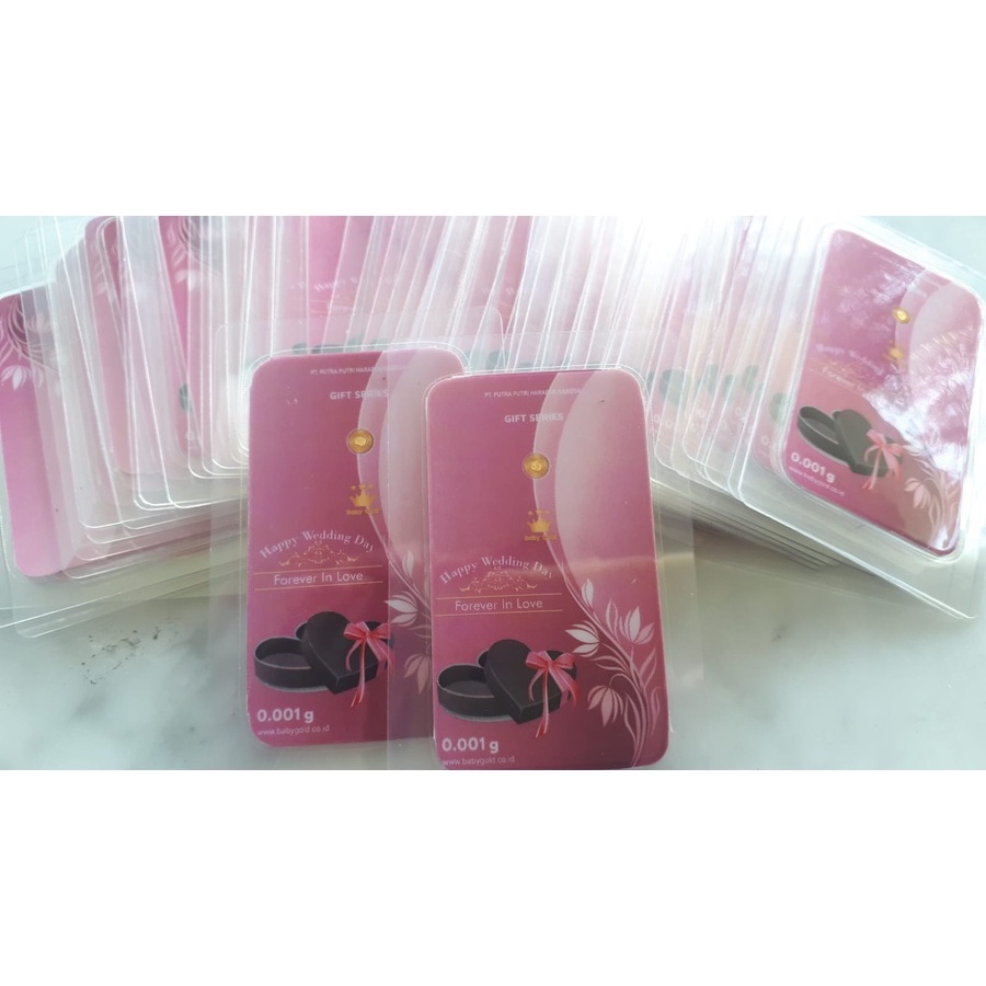 Baby Gold Emas MIni Logam Mulia edisi WEDDING PINK 0.001gr / 0.002gr / 0.005gr