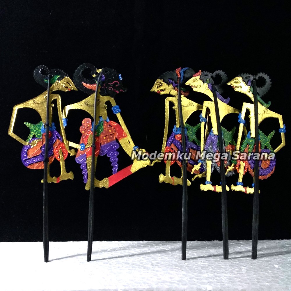 Souvenir Pembatas Buku Miniatur Wayang Kulit Pendawa Lima Sunduk 10cm