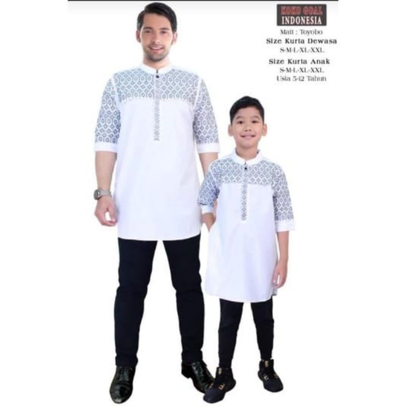 Baju Kokoh Couple Kurta Warna Lengan 3/4,Design 02 By Koko Goal Indonesia