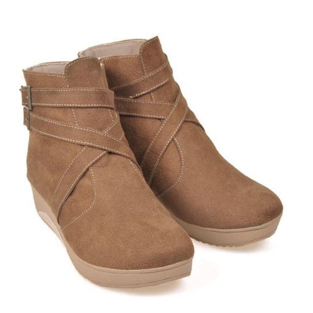 Sepatu Boot Flat Wanita Jodhpur Zipper Boots BJI674