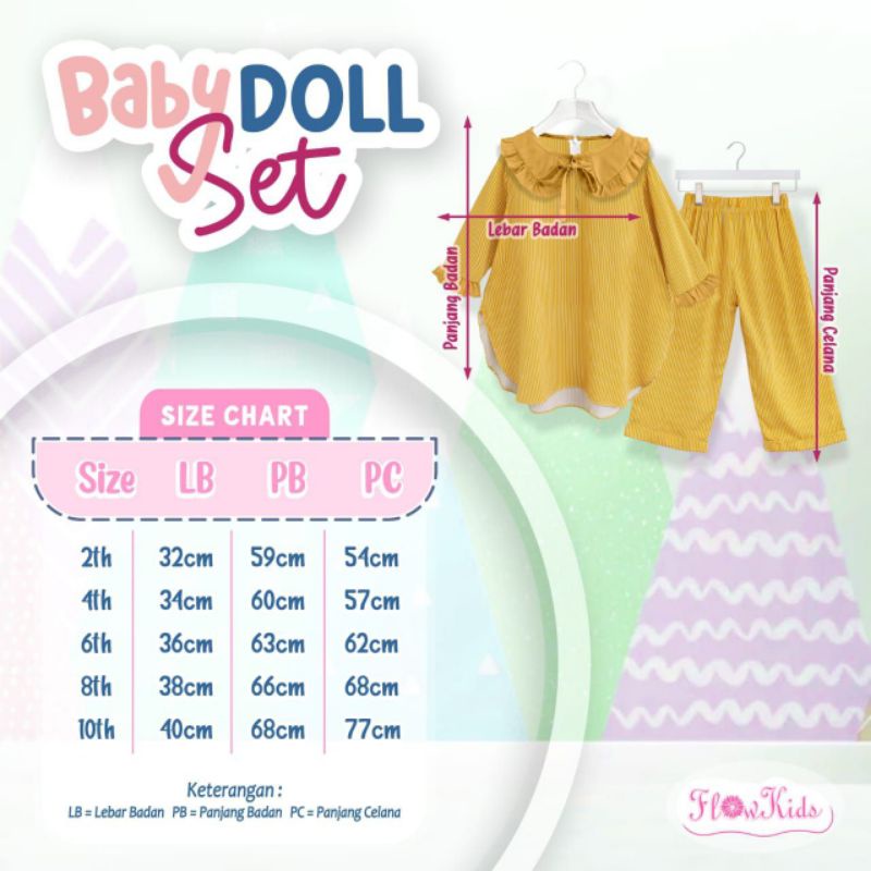 Afsheenastore One Set Baby Doll Setelan Anak Ruffle