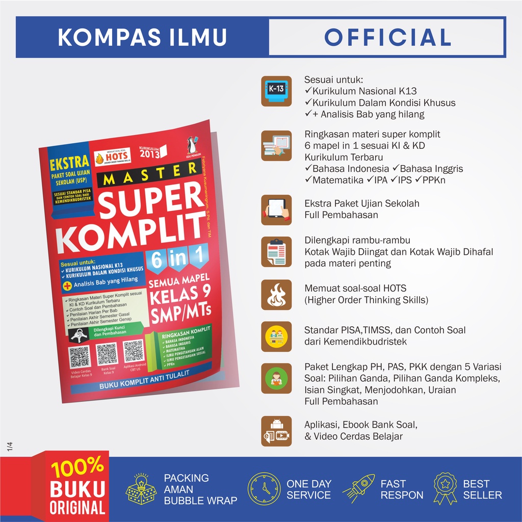 Jual Buku MASTER SUPER KOMPLIT SEMUA MAPEL SMP/MTs Kelas 9 | Shopee ...