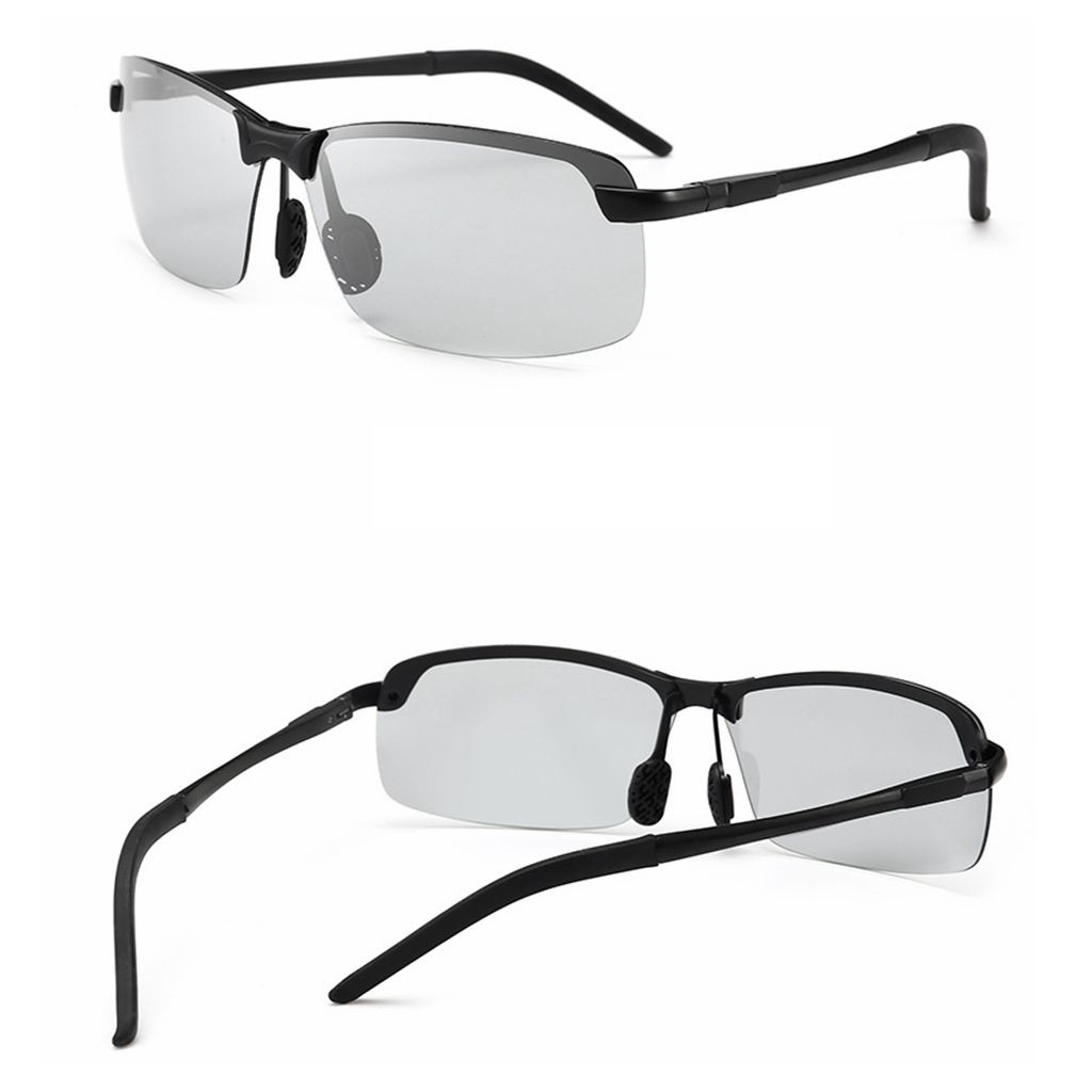 UV400 Kacamata Polarized Photocromic Pria Wanita Photocromic Siang Malam Auto Change Color-5