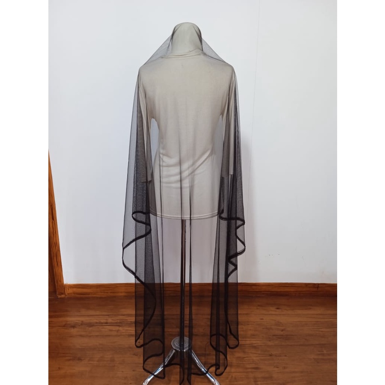 SLayer pengantin HITAM / hijab Pengantin /Selendang pengantin /Hijab veil original