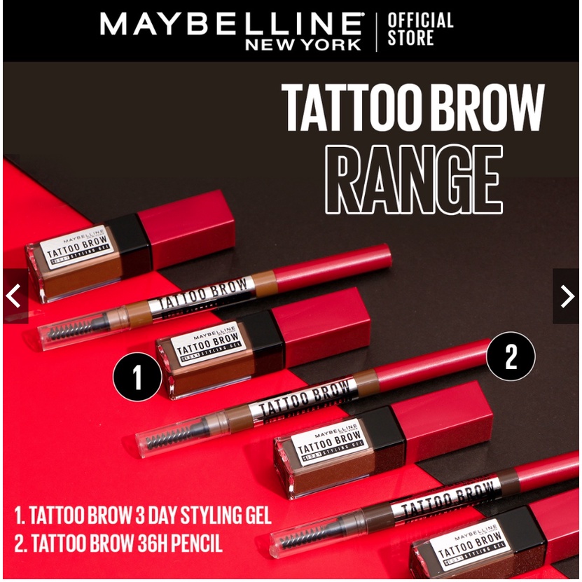 Maybelline Tattoo Brow 3 Day Styling Gel Brown Cokelat - Makeup Eye