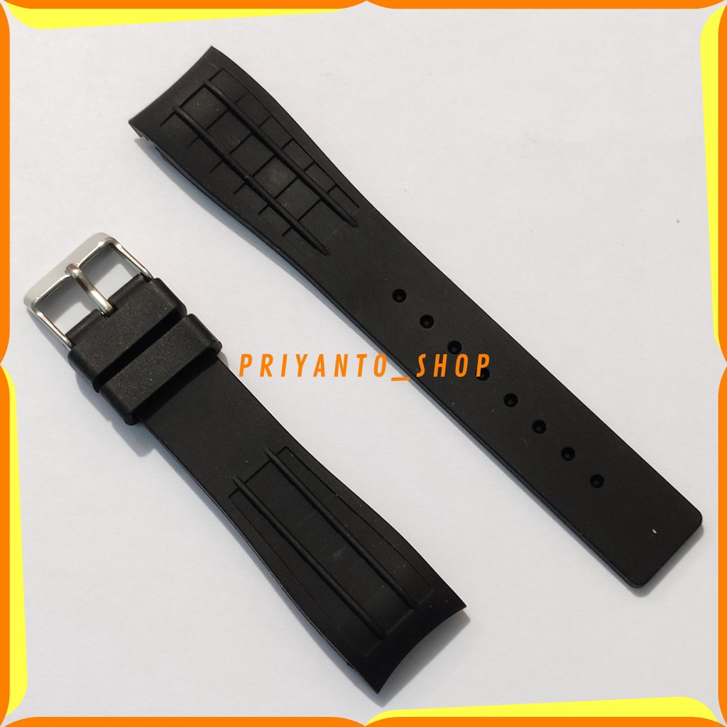 STRAP TALI JAM TANGAN KARET RUBBER WATCH ROLEX DEEPSEA 22MM ROLEX HITAM