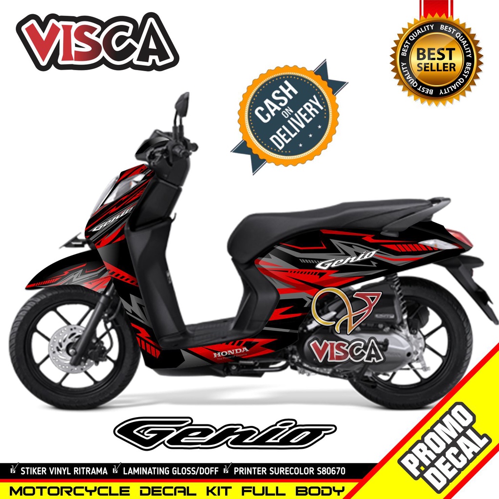 Decal Genio Full Body 2022 Stiker Genio Variasi 2022 Full Body Stiker Motor Genio 2022 Striping Geni