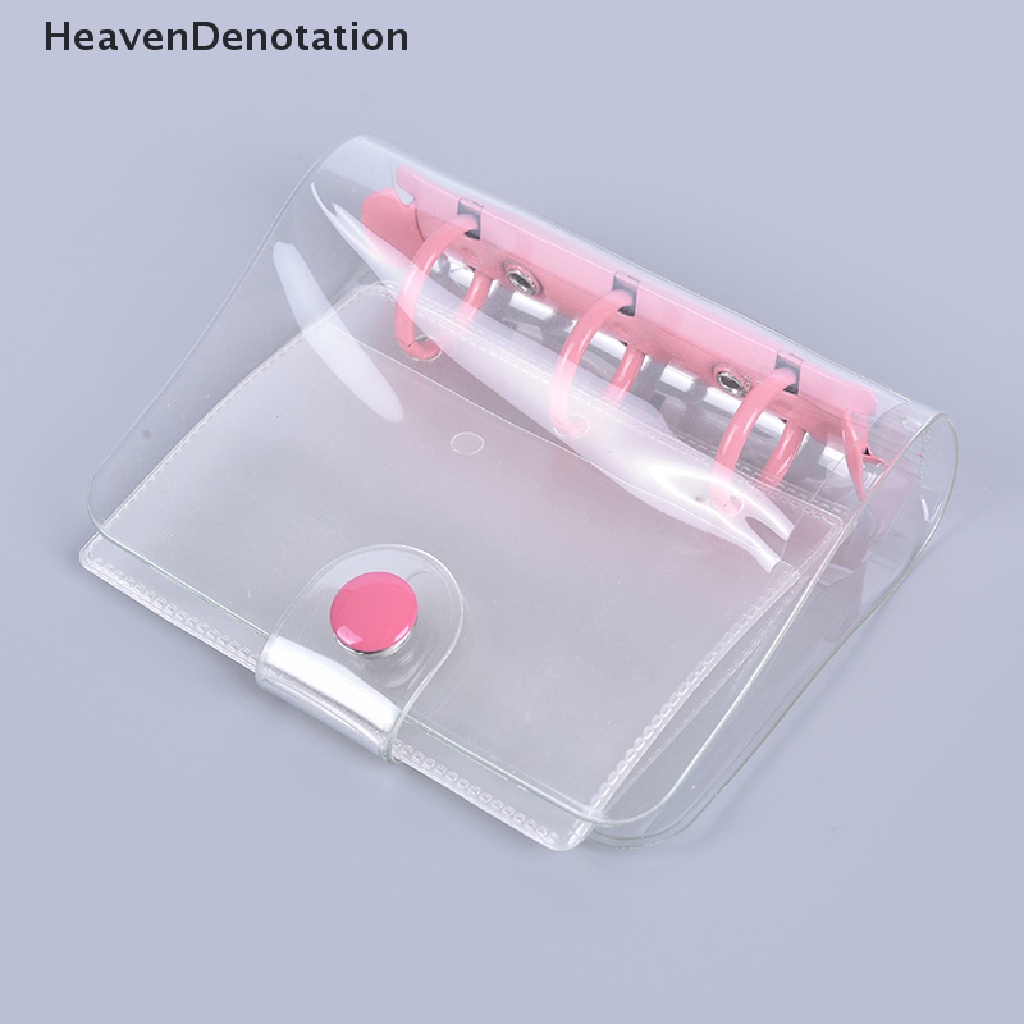 [HeavenDenotation] New Creative Cute Transparent 3 ring Mini PVC Loose-leaf Hand Book Student