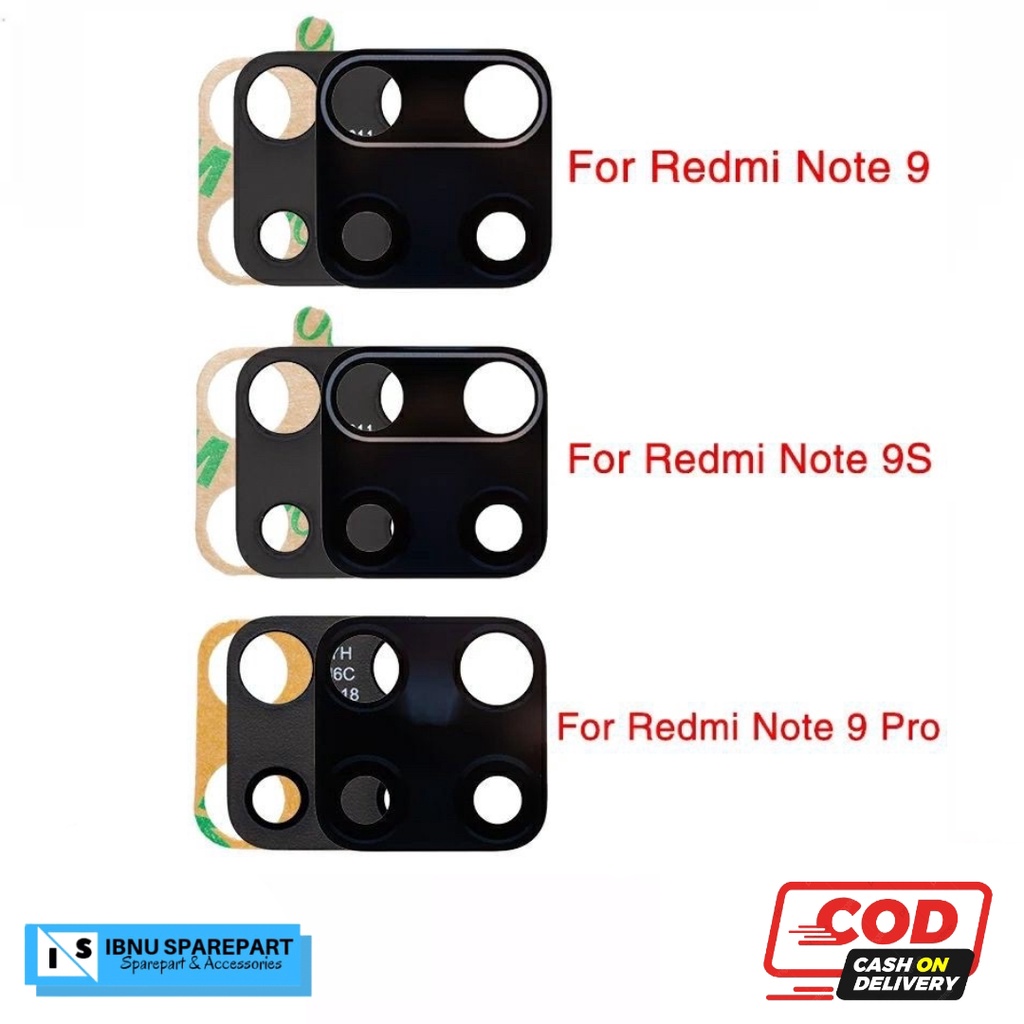 KACA KAMERA LENSA KACA KAMERA  BELAKANG XIAOMI REDMI NOTE 9 / NOTE 9 PRO