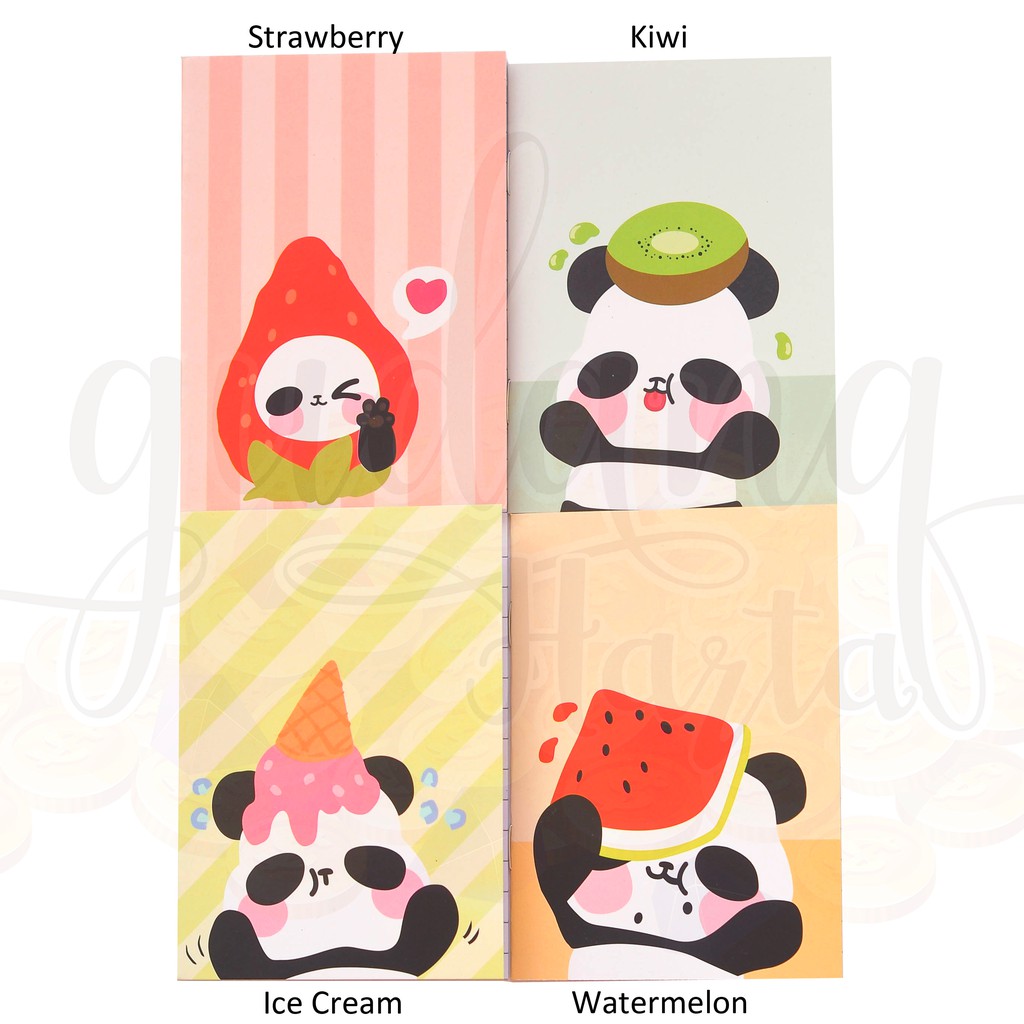 Notebook Panda Fruit Strawberry Watermelon Buku Catatan Buku Tulis Mini Lucu Unik Notes GH 308003