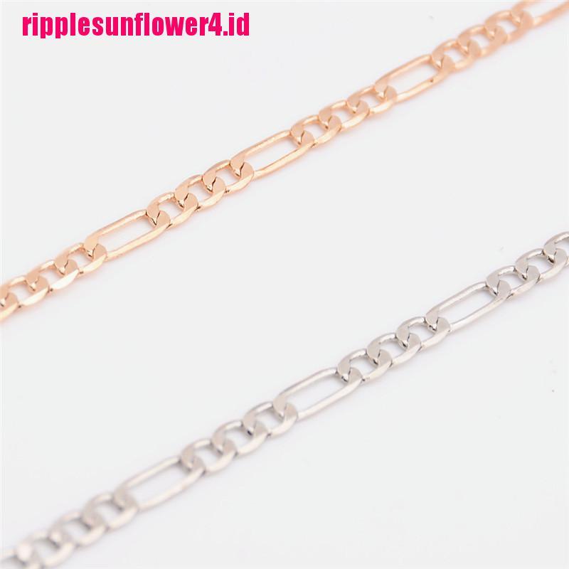1pc Gelang Kaki Rantai Lapis Emas / Silver Untuk Wanita