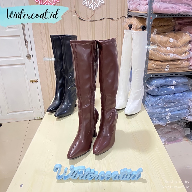 Knee boots import fashion baby korean style autumn winter sepatu wanita tinggi cewek