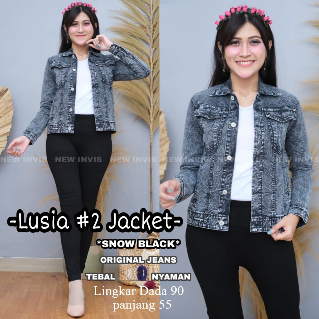 JAKET JEANS SNOWBLACK DAN SNOW BLUE LUSIA JACKET WANITA KEKINIAN GBM