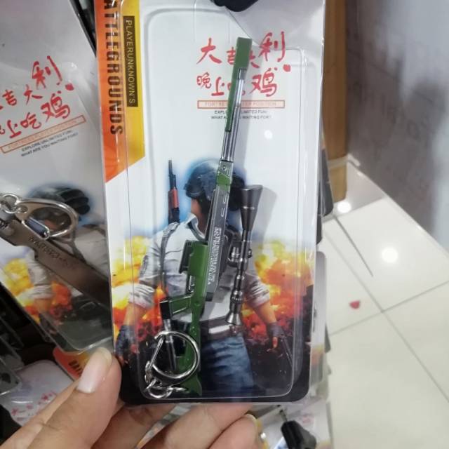 Good Quality Keycyhain Gantungan Kunci /Gantungan Tas PUBG Mobile Miniatur Weapon Sniper AWM