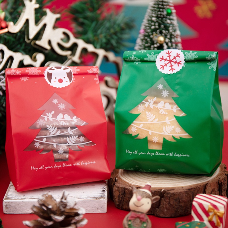 50pcs / Pak Kantong Plastik Kemasan Kue / Permen Handmade Diy Untuk Dekorasi Natal / Pernikahan / Rumah