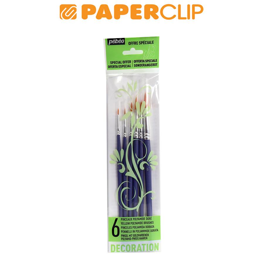 

KUAS LUKIS PEBEO YELLOW POLYMIDE ROUND SET 6 951150