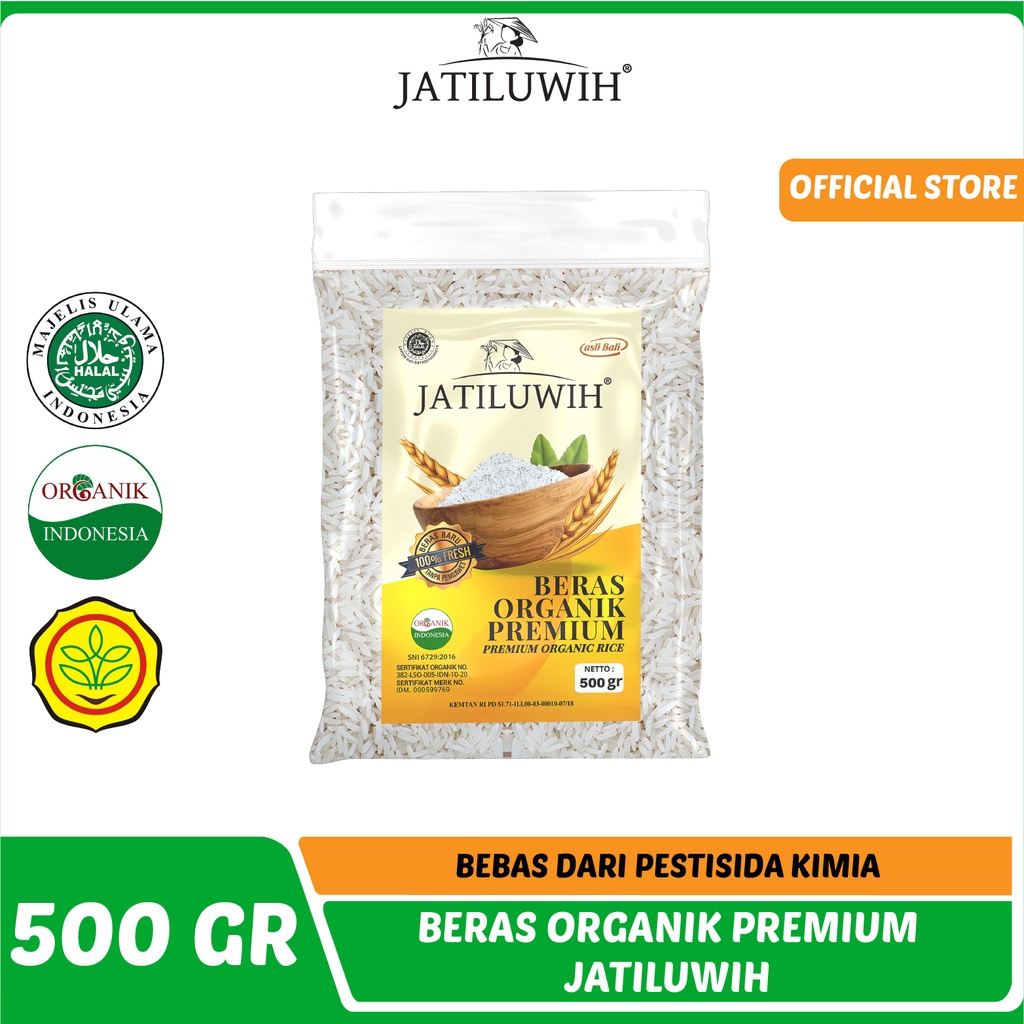

Jatiluwih Beras Premium Organik 500gr - Beras Organik Premium Jatiluwih 500gr