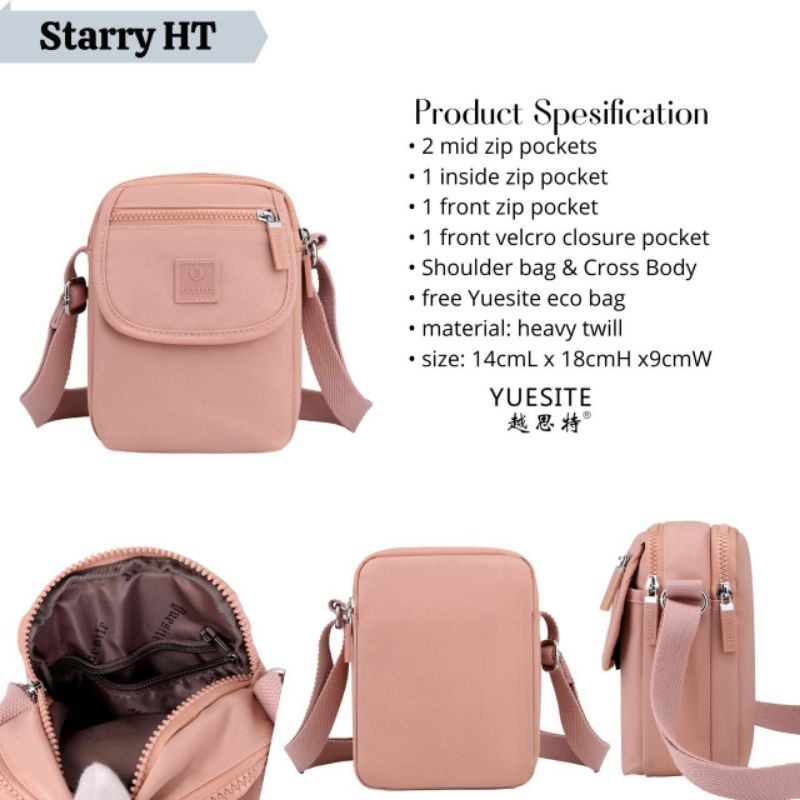 Tas selempang wanita sling bag unisex yuesite starry HT original cyutebags