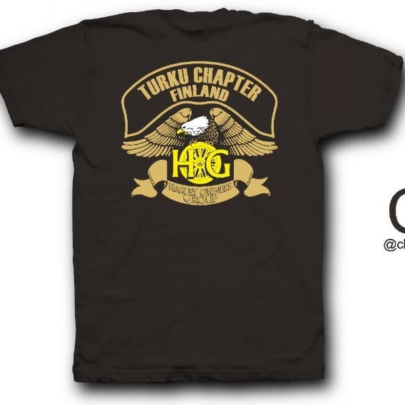Atasan Kaos T-Shirt HOG TURKU CHAPTER HARLEY DAVIDSON OWNERS GROUP