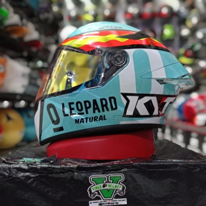 KYT HELM TT COURSE JAUME MASIA LEOPARD NEW MOTIF PAKET GANTENG