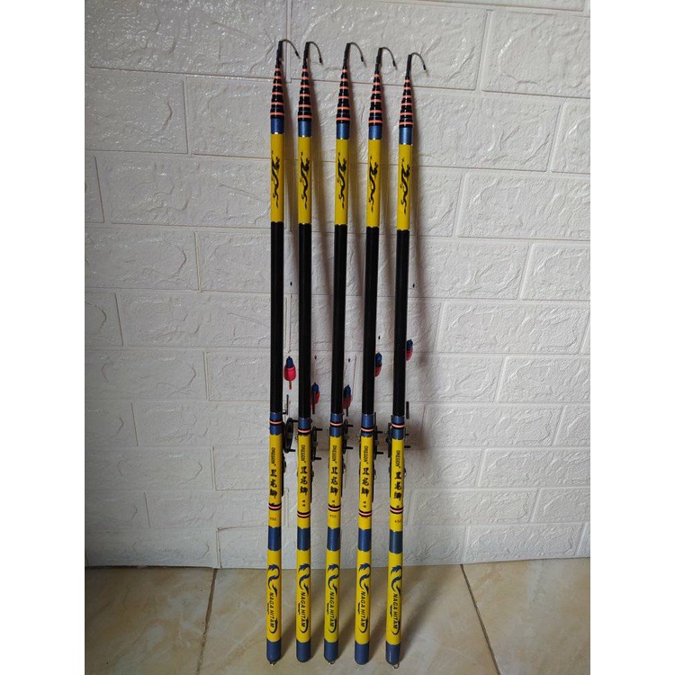 Joran Tegek Oregon Naga Hitam 360 , 450 ,540 Pancing Set Kolong Komplit Tinggal Pakai bahan carbon l