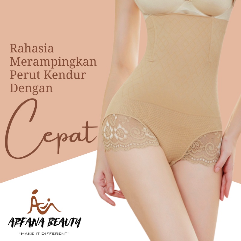 Korset Pelangsing Perut Buncit Wanita Baju Pelangsing Pengecil Perut Peramping Pinggang Pengencang Bokong Korslet Penghilang Perut Kendur Corset Cewek Pengecil Badan Corsed Renda Penyangga Punggung Premium Original LONG LACE Slim